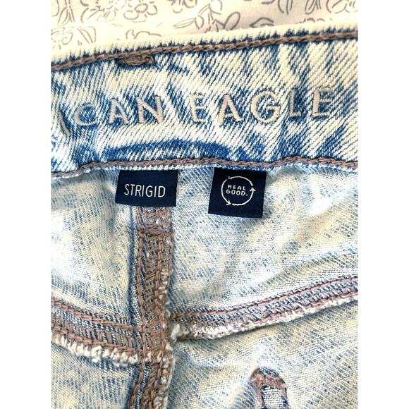 American Eagle Distressed Denim Shorts Light Wash Sz 0 - Picture 4 of 7
